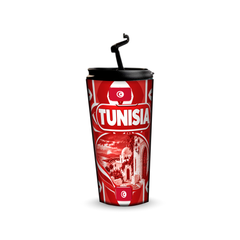 Tunisia 480ml tumbler with reusable straw