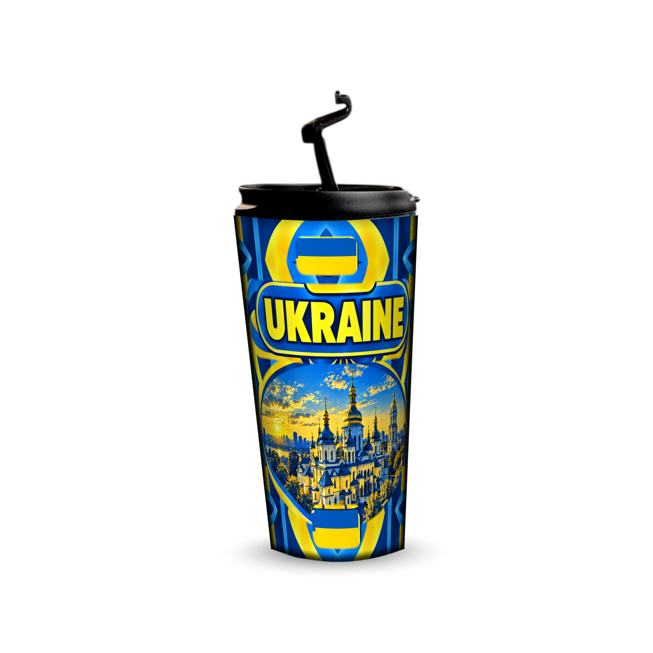 Ukraine 480ml tumbler with reusable straw
