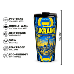 Ukraine 480ml insulated tumbler features and size