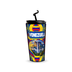 Venezuela 480ml tumbler with reusable straw