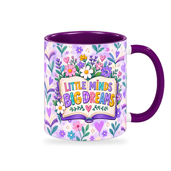 Violet Book Garden Teacher Mug – 320ml, right view on a transparent background