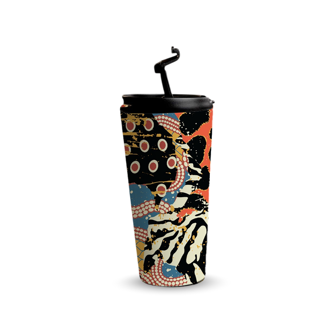 Wild Fusion 480ml Tumbler by Fann Bliss — raised drinking spout view