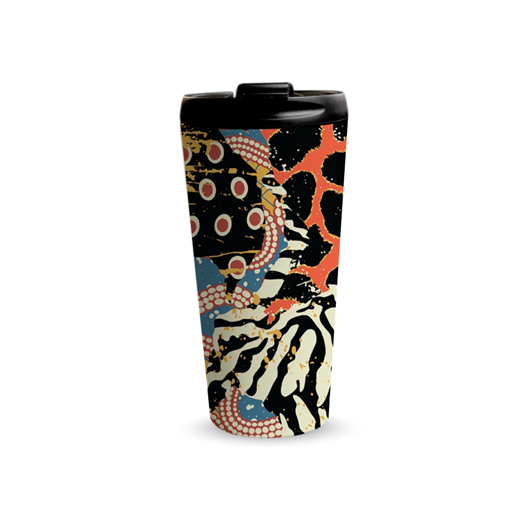 Wild Fusion 480ml Tumbler by Fann Bliss — closed black lid view
