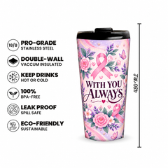 With You Always Pinktober Tumbler – 480ml, 480ml capacity and product features