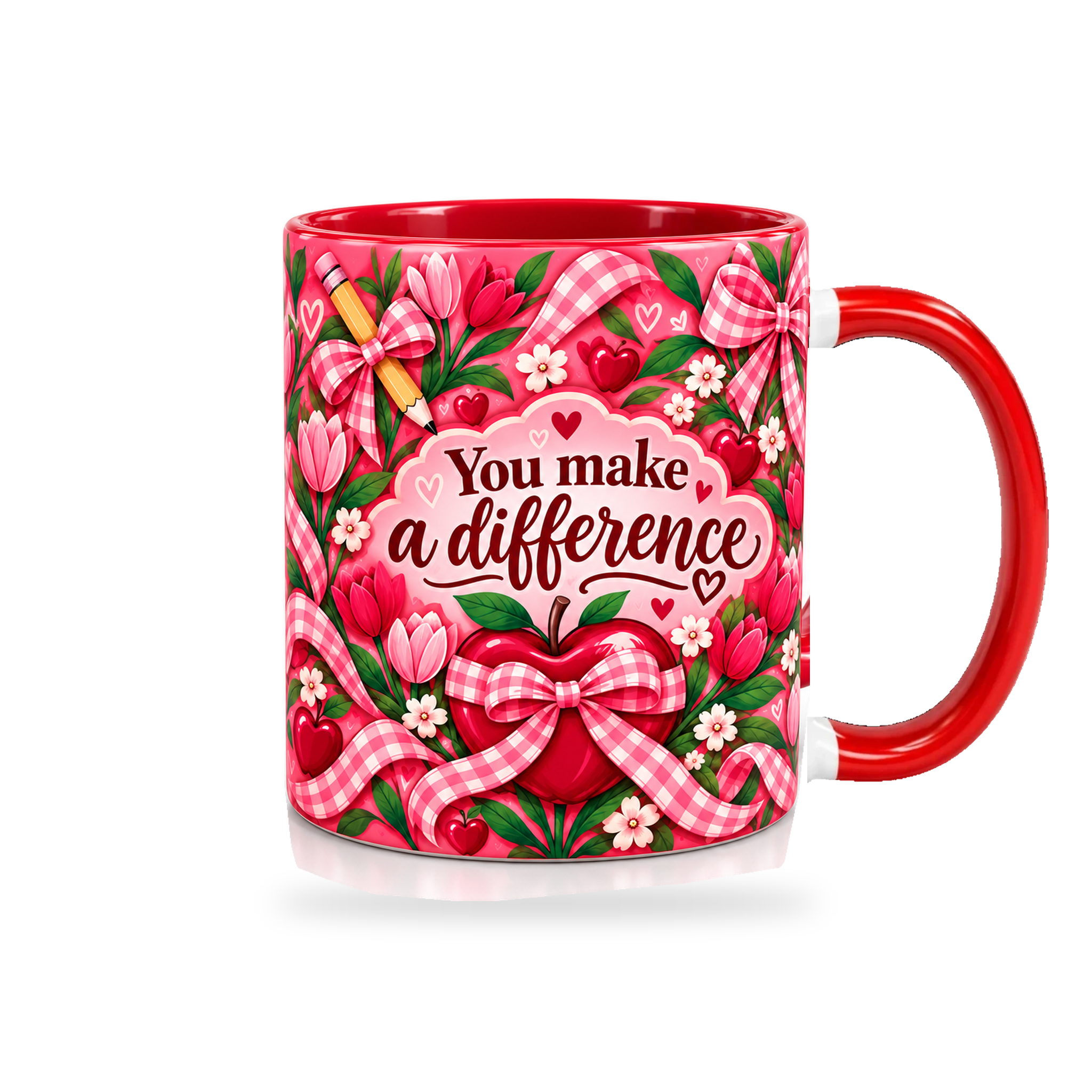 Work Of Heart Mug – 320ml — right view on a transparent background